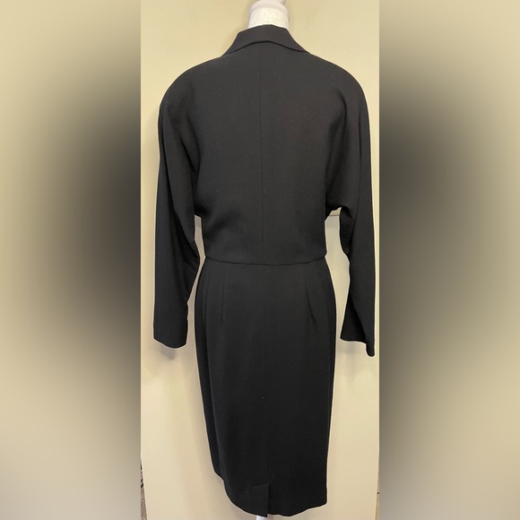 Pia Rucci Women’s Black Vintage Dress 100 % Wool Wrap Long Sleeves Size 10. NWT - Picture 15 of 17